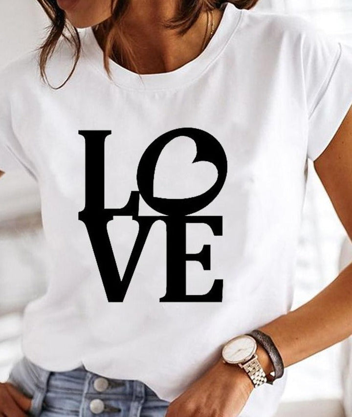 Bedrucktes Sommer-T-Shirt für Damen | Weiß