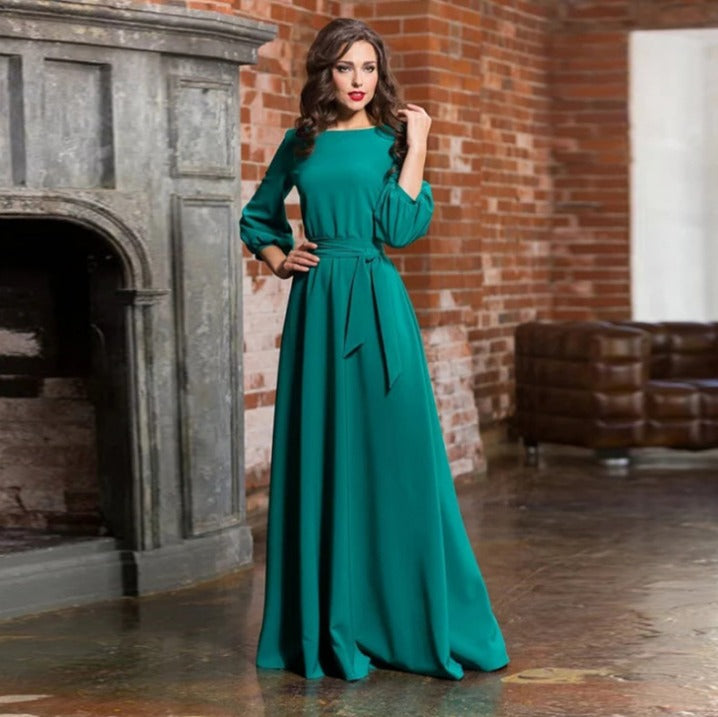 Damen Elegantes langärmeliges Brautkleid | Maxi