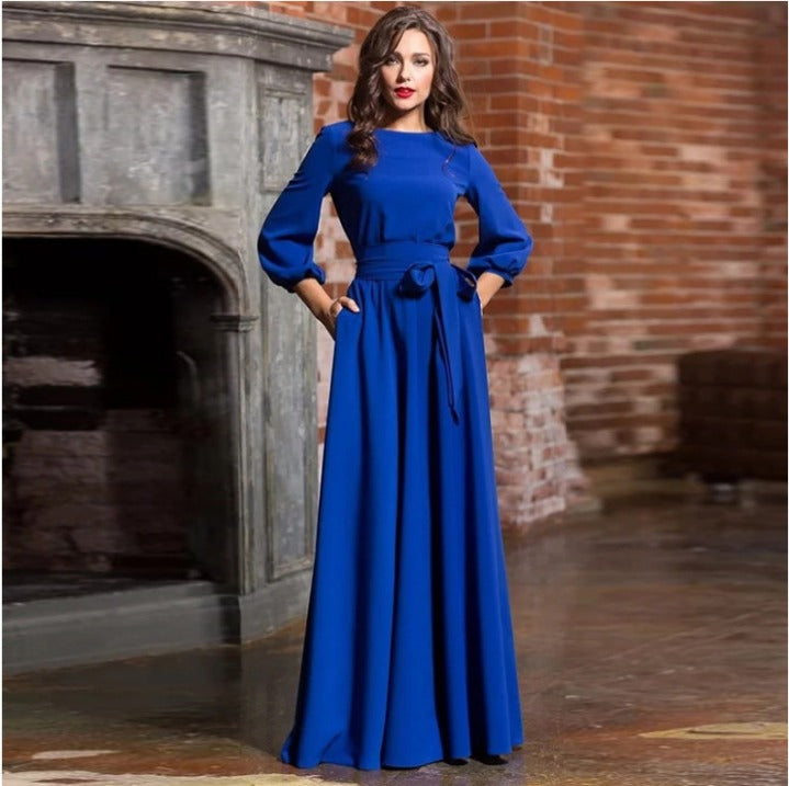 Damen Elegantes langärmeliges Brautkleid | Maxi