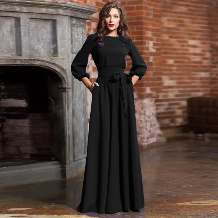 Damen Elegantes langärmeliges Brautkleid | Maxi