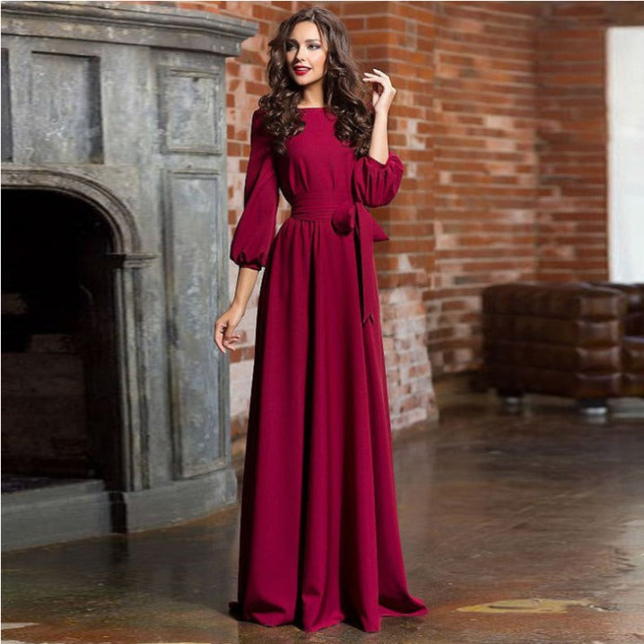 Damen Elegantes langärmeliges Brautkleid | Maxi