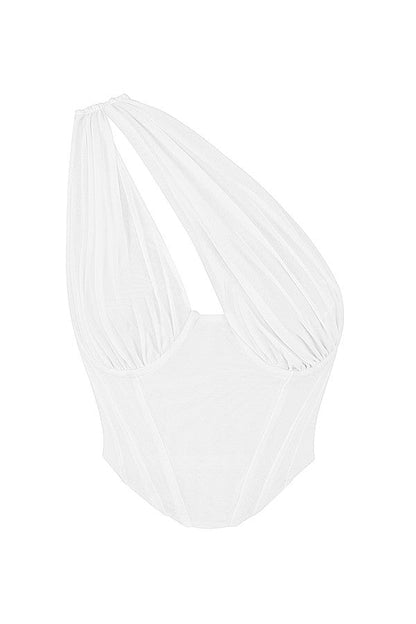 Damen Asymmetrisches One-Shoulder Oberteile | Weiß