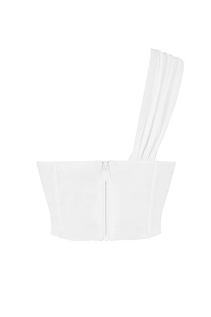 Damen Asymmetrisches One-Shoulder Oberteile | Weiß