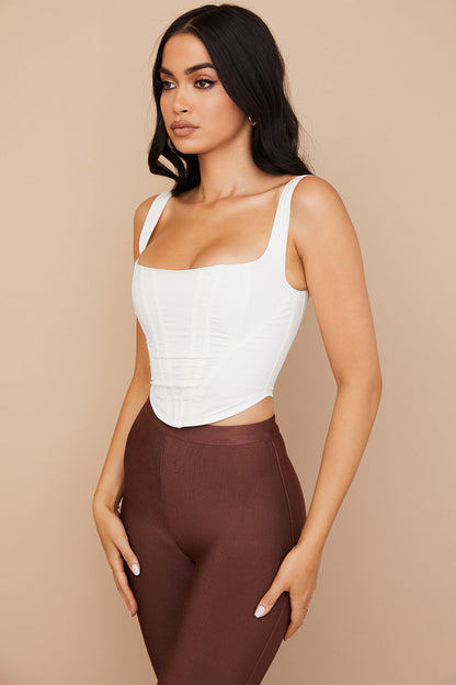 Damen Korsett-Top Mit Quadratischem Ausschnitt | Weiß