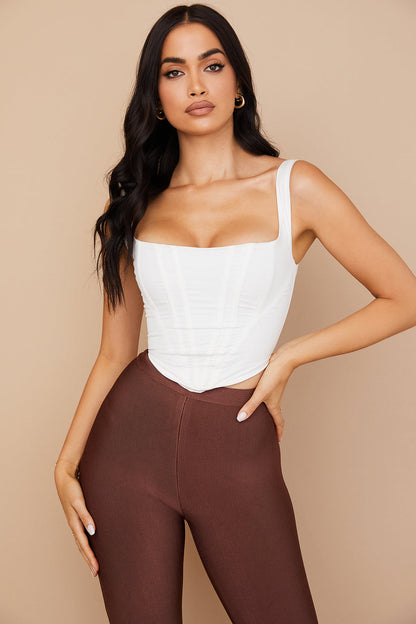 Damen Korsett-Top Mit Quadratischem Ausschnitt | Weiß