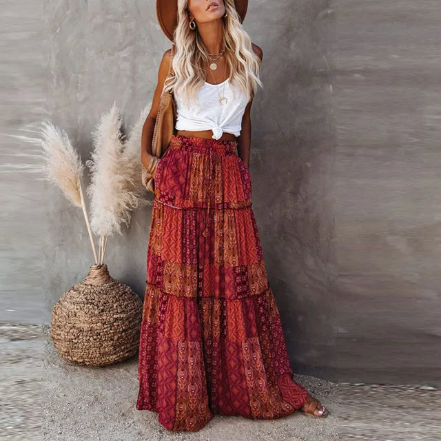 Perfektes Festival-Outfit mit lässigem Maxirock.