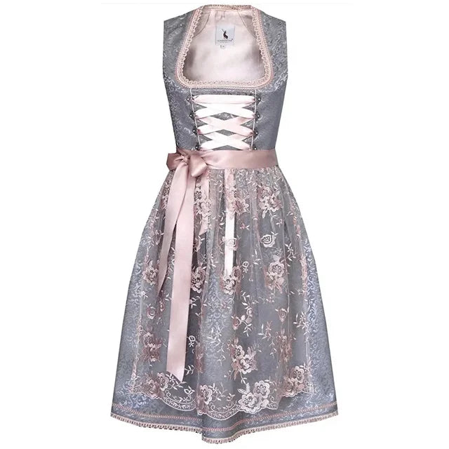 Damen Blau Oktoberfest Dirndl kleid