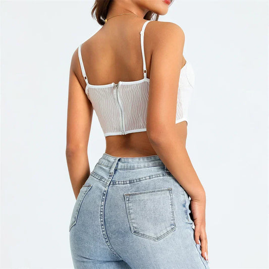 Damen Sommer Cropped Top | Ärmellose