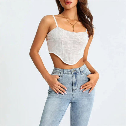 Damen Sommer Cropped Top | Ärmellose