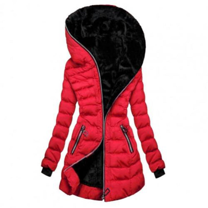 Damen Reißverschluss Puffer Jacke | Mit Kapuze