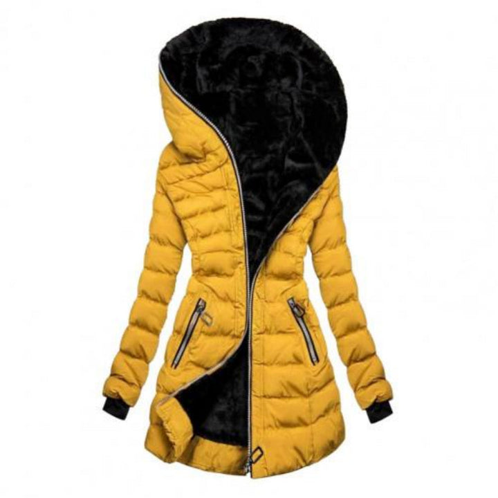 Damen Reißverschluss Puffer Jacke | Mit Kapuze