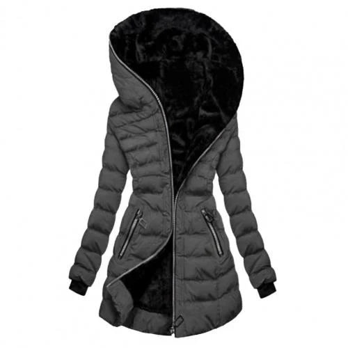 Damen Reißverschluss Puffer Jacke | Mit Kapuze