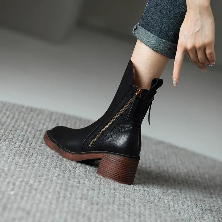 Reißverschluss Winterstiefel Damen | Blockabsatz