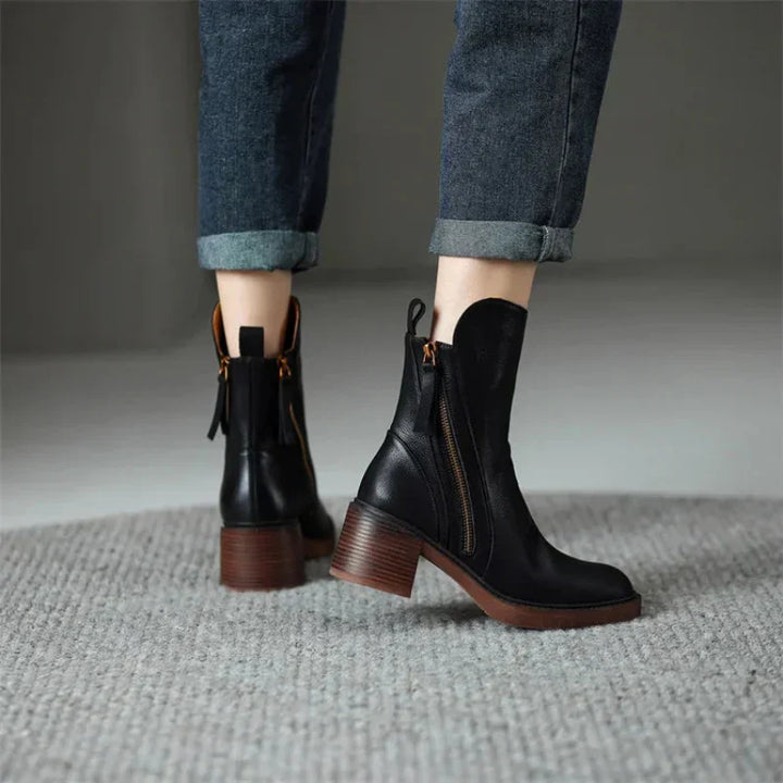 Reißverschluss Winterstiefel Damen | Blockabsatz