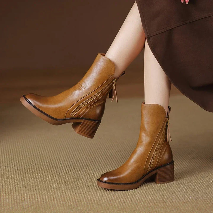 Reißverschluss Winterstiefel Damen | Blockabsatz