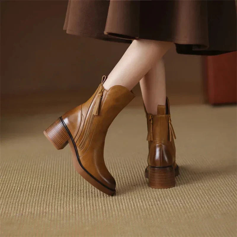 Reißverschluss Winterstiefel Damen | Blockabsatz