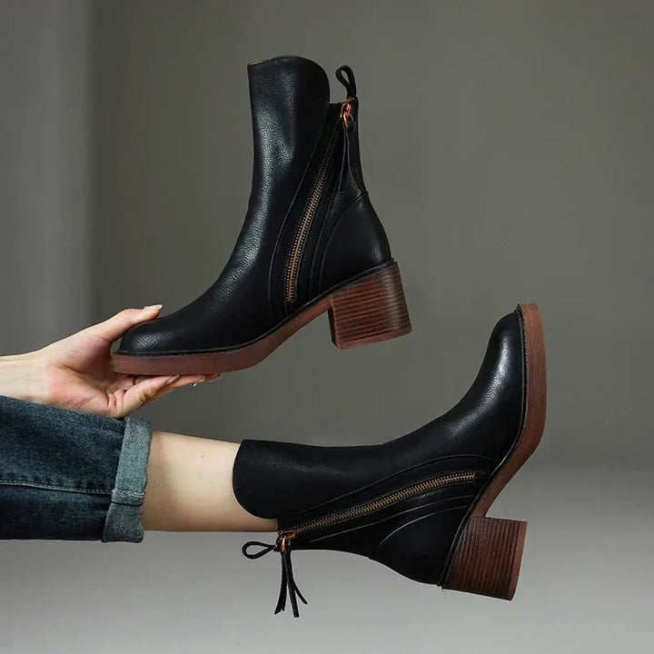 Reißverschluss Winterstiefel Damen | Blockabsatz
