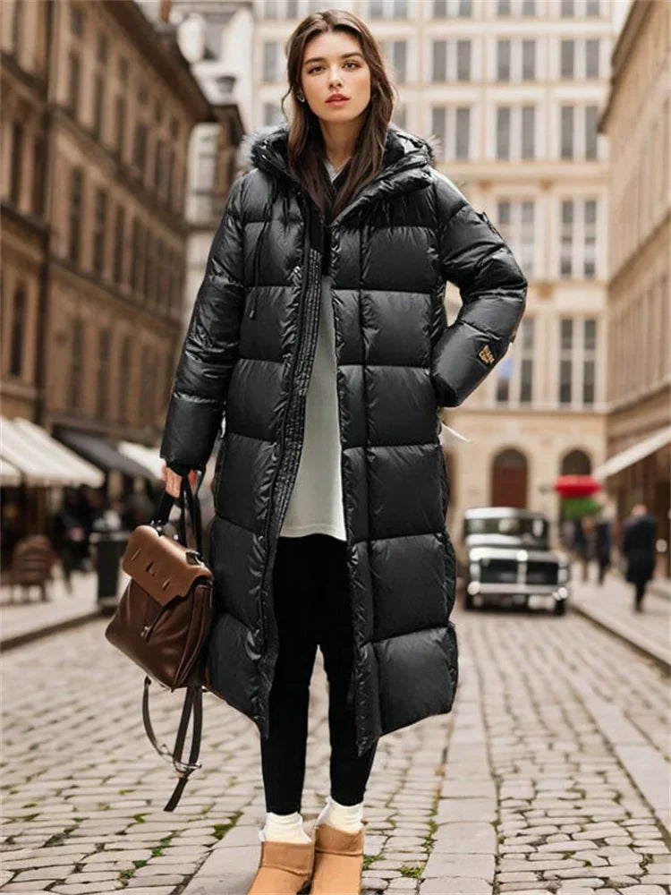Damen Stilvoll Kapuze Jacke | Lange