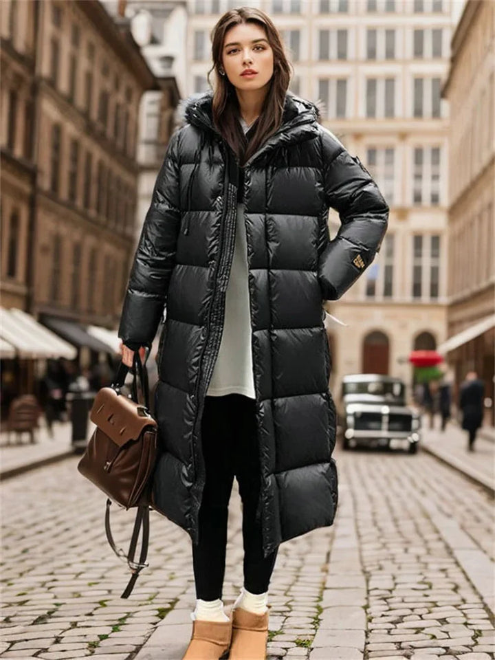 Damen Stilvoll Kapuze Jacke | Lange