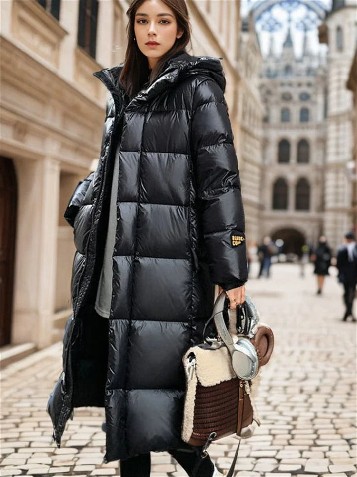 Damen Stilvoll Kapuze Jacke | Lange