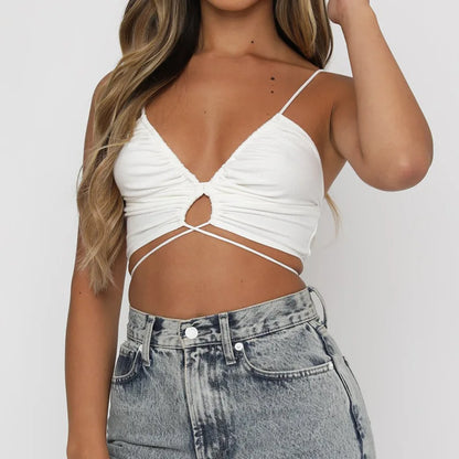 Damen Sommer Ärmelloses Top | Schwarz und Weiß