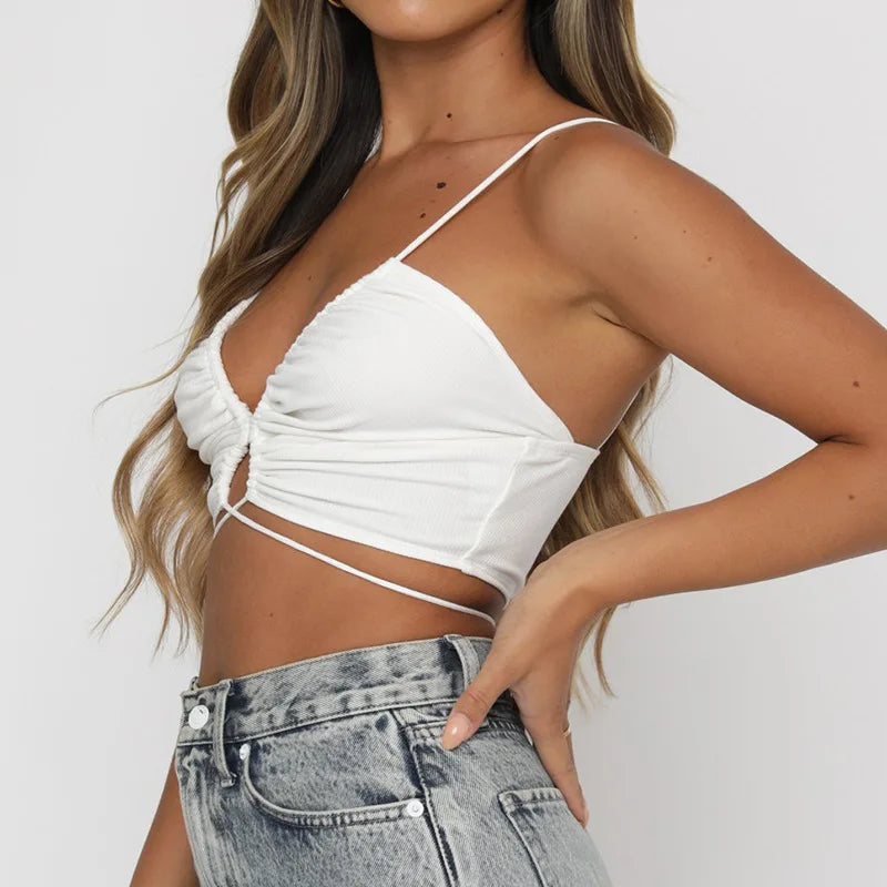 Damen Sommer Ärmelloses Top | Schwarz und Weiß