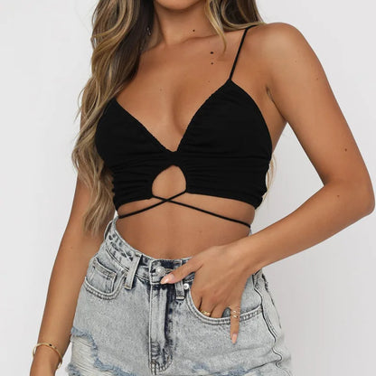 Damen Sommer Ärmelloses Top | Schwarz und Weiß