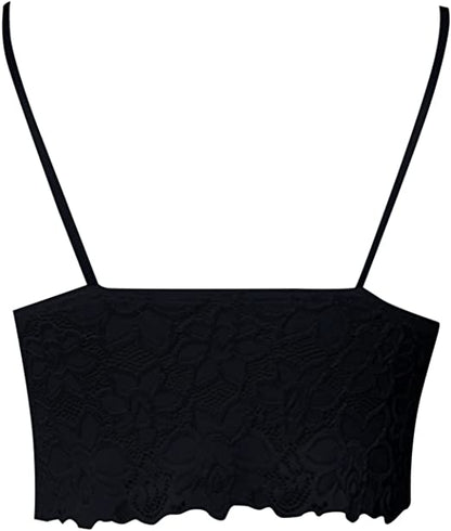 Damen Spitzen Bralette Crop Top | V-Ausschnitt