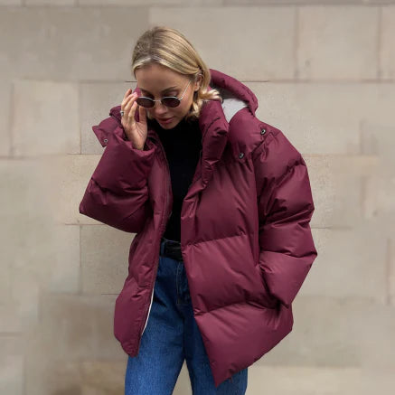 Damen Winter Puffer Jacke | Mit Kapuze