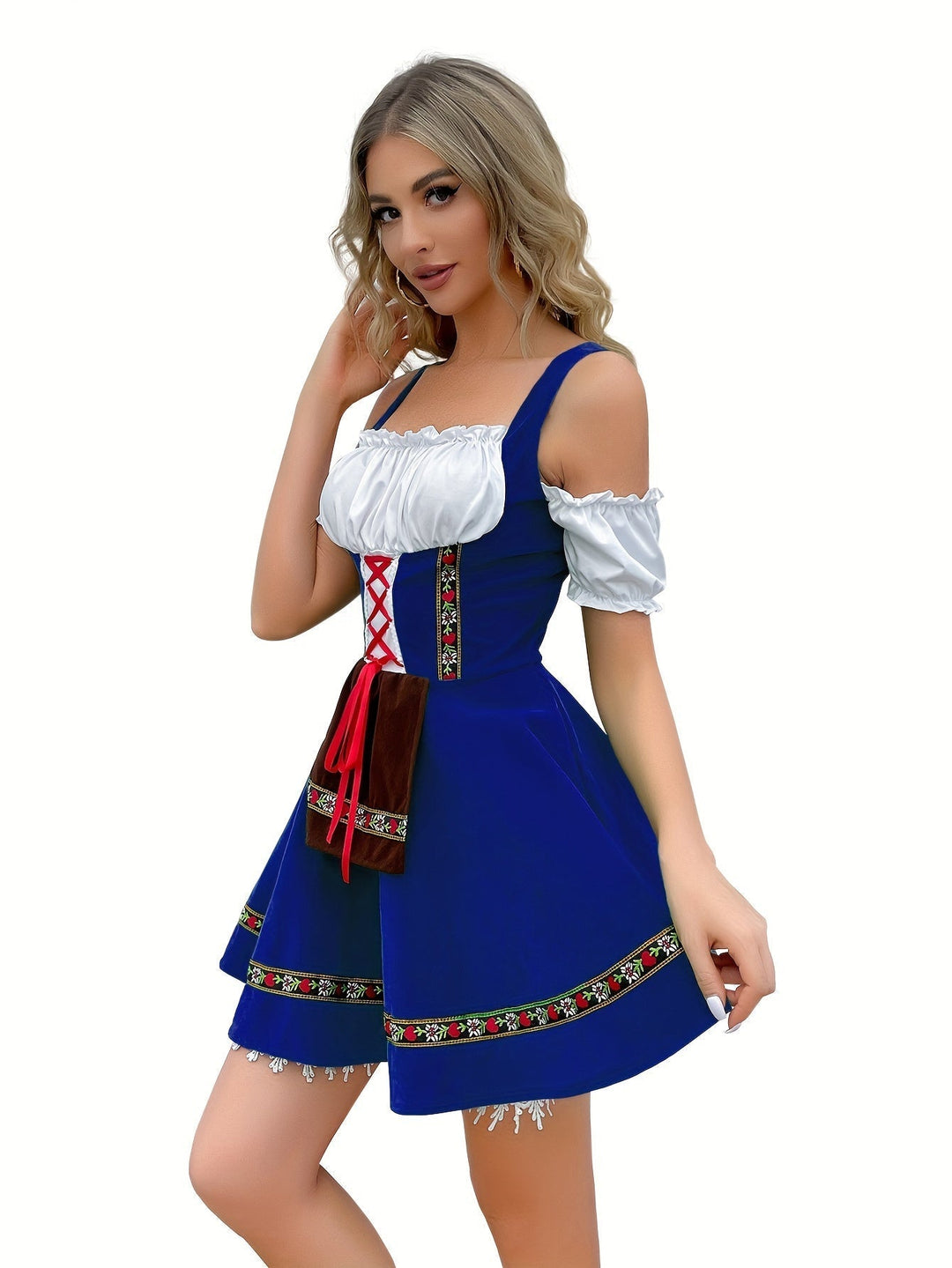 Damen Mode Kalte Schulter Oktoberfest Dirndl Kleid