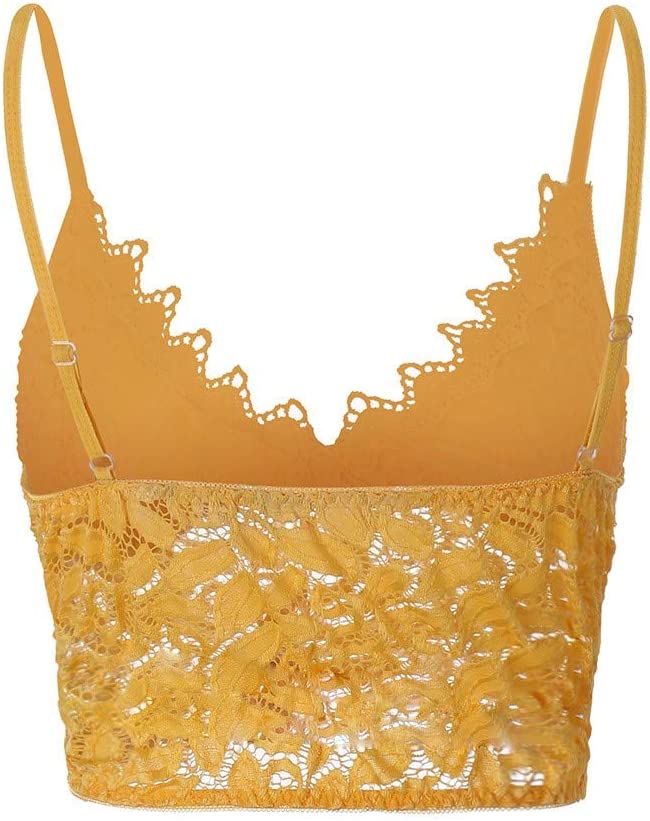 Damen Spitzen Bralette Crop Top | V-Ausschnitt