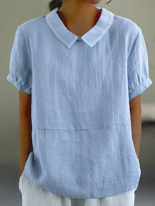 Damen Kurzarm Freizeitbluse | Lockere Passform
