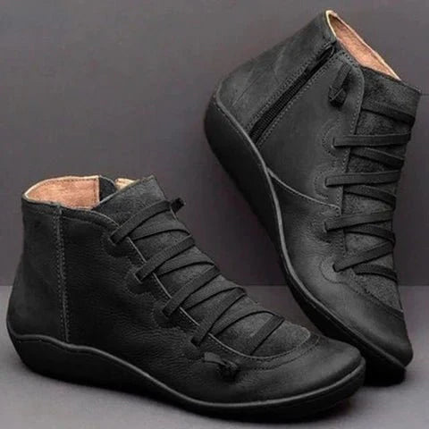 Flach Winterstiefel Damen | Kreuzriemen