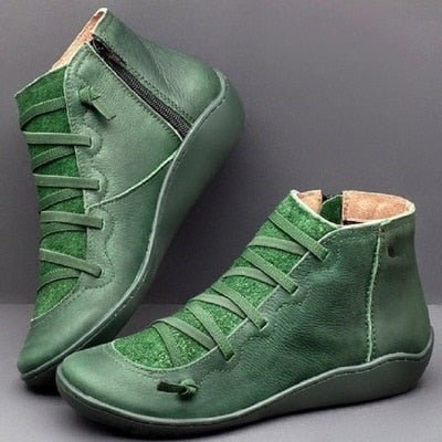 Flach Winterstiefel Damen | Kreuzriemen