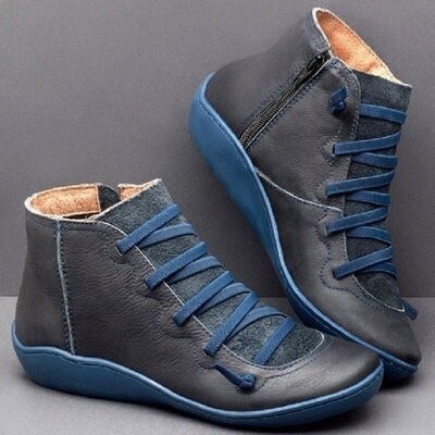 Flach Winterstiefel Damen | Kreuzriemen