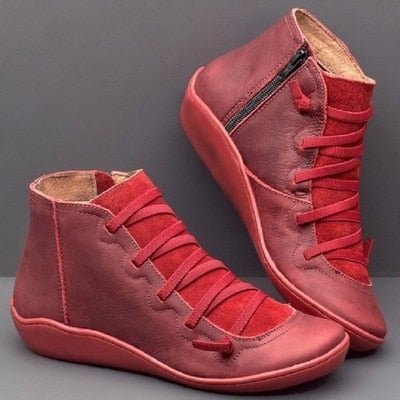 Flach Winterstiefel Damen | Kreuzriemen