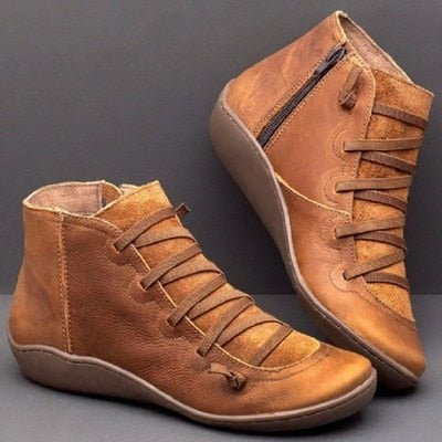Flach Winterstiefel Damen | Kreuzriemen