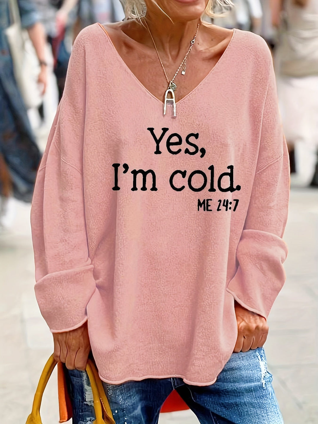 Damen V-Ausschnitt Pullover | Übergröße