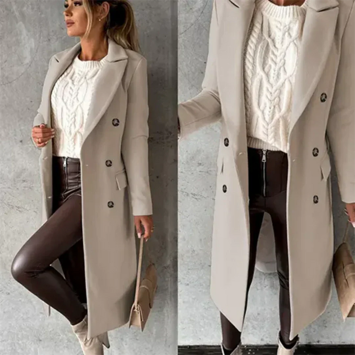 Damen Lange Winter Trench Mantel | Bequeme
