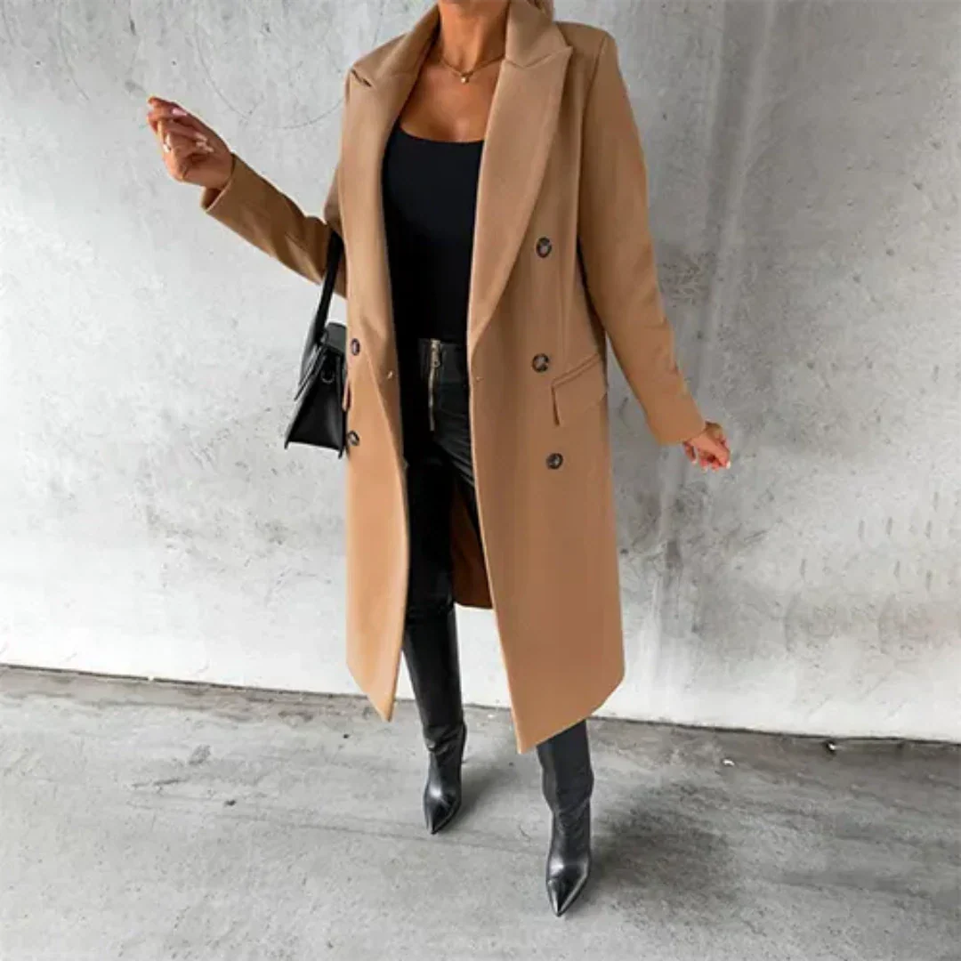Damen Lange Winter Trench Mantel | Bequeme