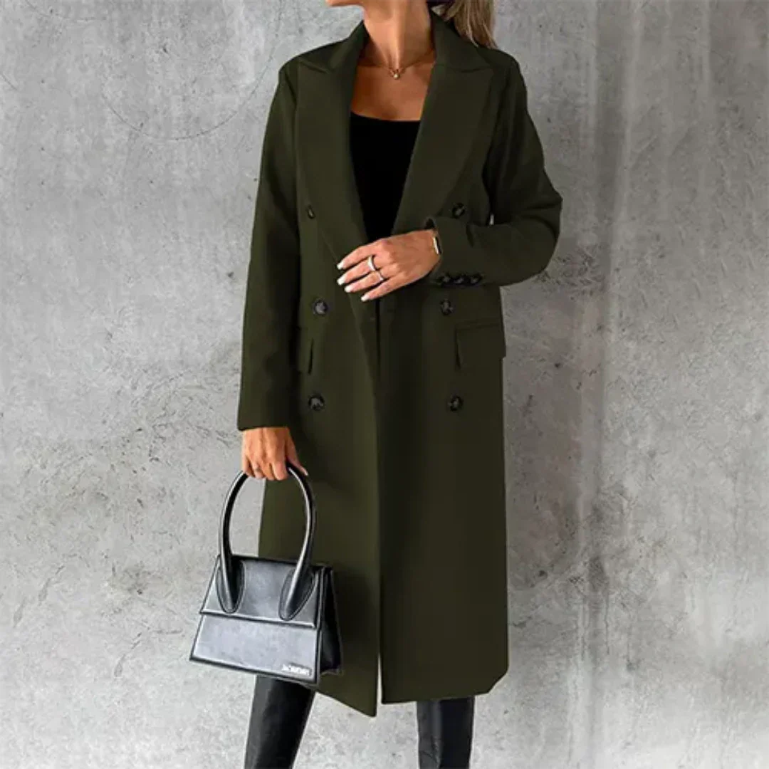 Damen Lange Winter Trench Mantel | Bequeme