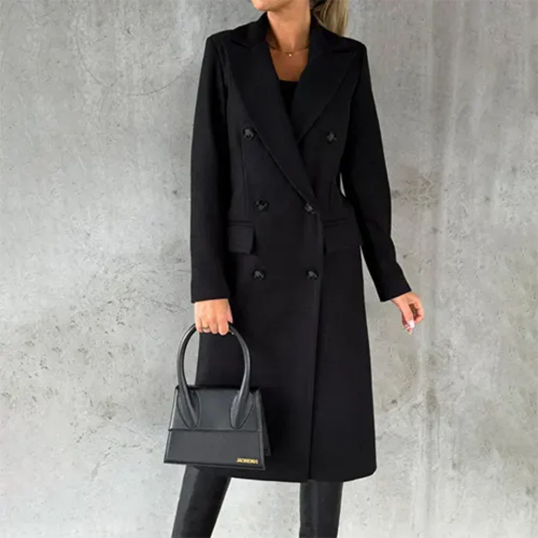 Damen Lange Winter Trench Mantel | Bequeme