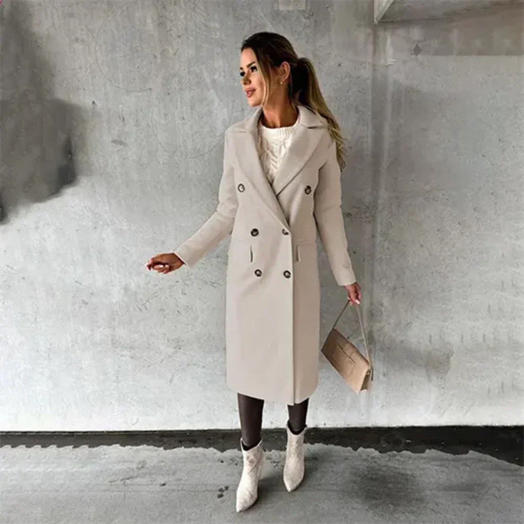 Damen Lange Winter Trench Mantel | Bequeme