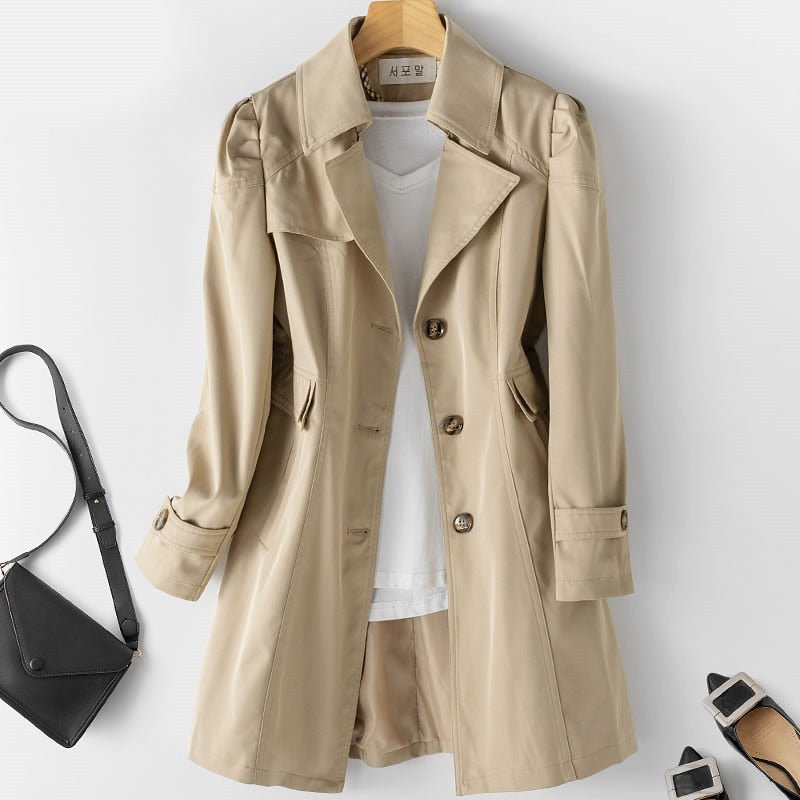 Damen Eleganter Langer Trench Mantel | Stilvoll