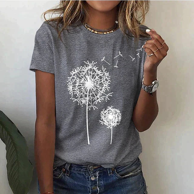 Kurzarm-Sommer-T-Shirt für Damen | Lässig