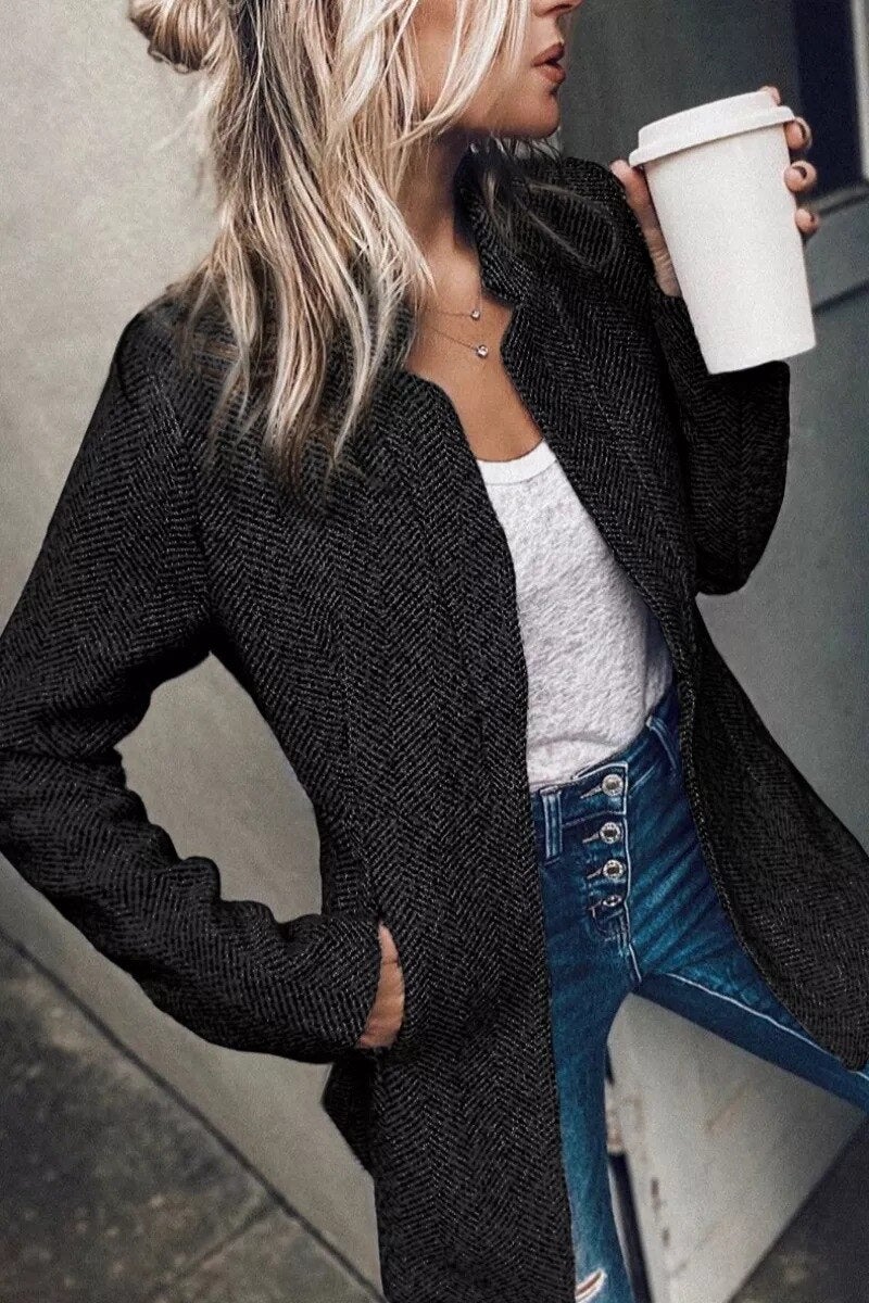 Damen Blazerjacke mit offenem Vorderteil | Langarm