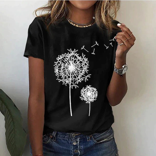 Kurzarm-Sommer-T-Shirt für Damen | Lässig