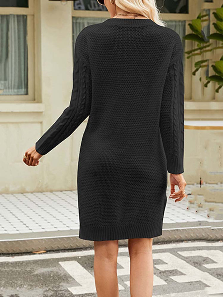 Damen Schwarz Strickkleid | Mini