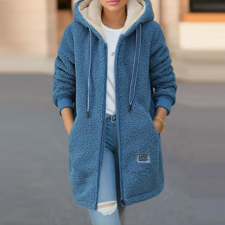 Damen Gemütlich Teddy Jacke | Mittellang