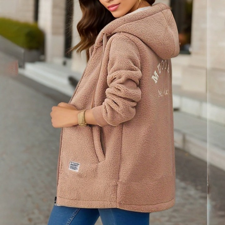 Damen Gemütlich Teddy Jacke | Mittellang